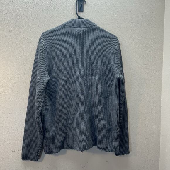 J. McLaughlin Jacket Womens SZ L Gray Full Zip Long Sleeve Ribbed Quilted Bomber - Picture 4 of 6